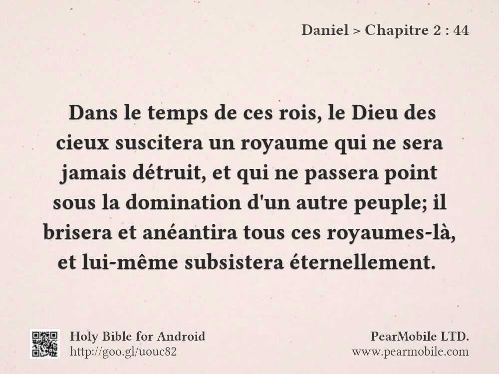 Daniel, Chapitre 2:44